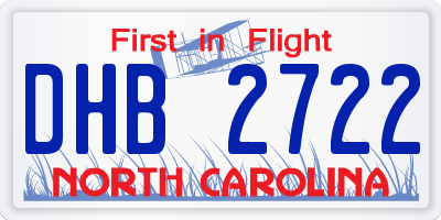NC license plate DHB2722