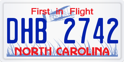NC license plate DHB2742