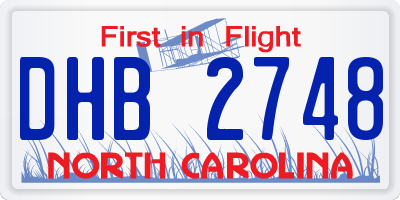NC license plate DHB2748