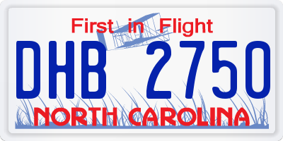 NC license plate DHB2750