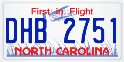 NC license plate DHB2751