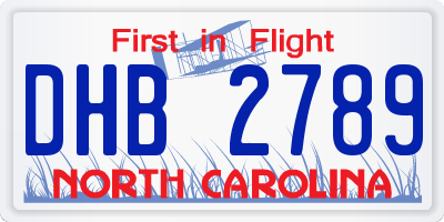 NC license plate DHB2789
