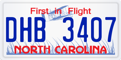 NC license plate DHB3407