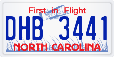 NC license plate DHB3441