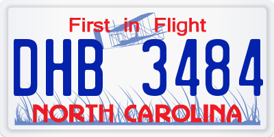 NC license plate DHB3484