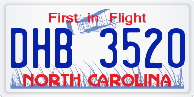 NC license plate DHB3520