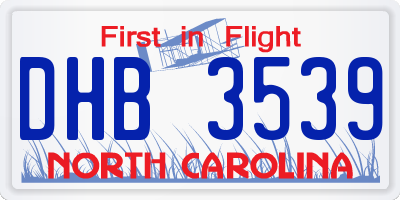 NC license plate DHB3539