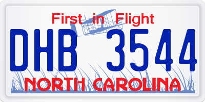 NC license plate DHB3544