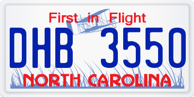NC license plate DHB3550