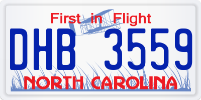 NC license plate DHB3559