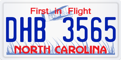 NC license plate DHB3565