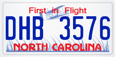 NC license plate DHB3576