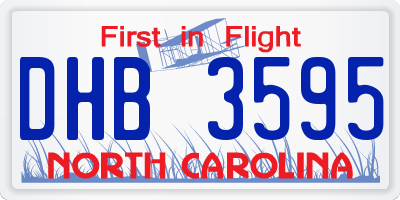 NC license plate DHB3595