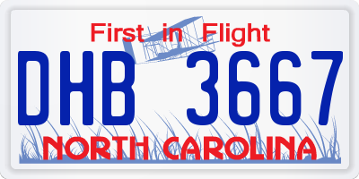 NC license plate DHB3667