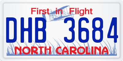 NC license plate DHB3684