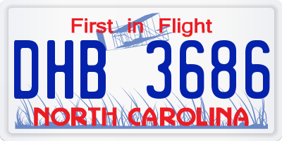 NC license plate DHB3686