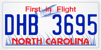 NC license plate DHB3695