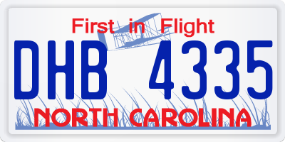NC license plate DHB4335