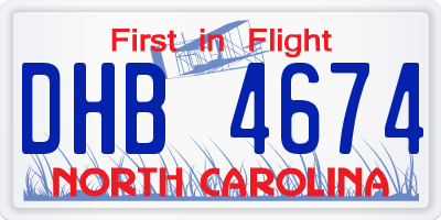 NC license plate DHB4674