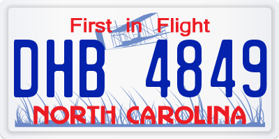 NC license plate DHB4849