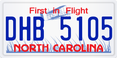 NC license plate DHB5105