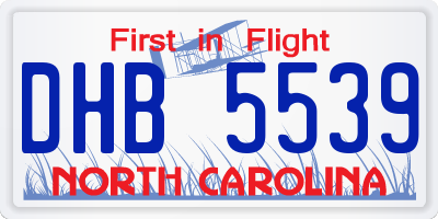 NC license plate DHB5539