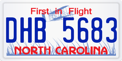 NC license plate DHB5683