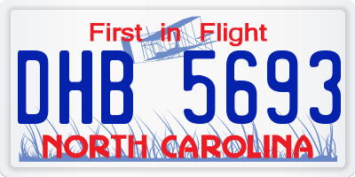 NC license plate DHB5693