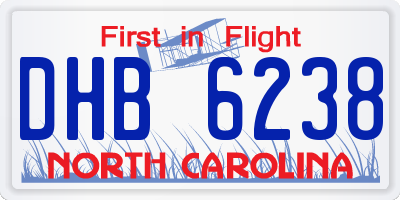 NC license plate DHB6238