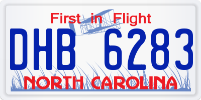 NC license plate DHB6283