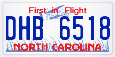 NC license plate DHB6518