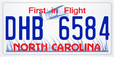 NC license plate DHB6584