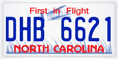 NC license plate DHB6621