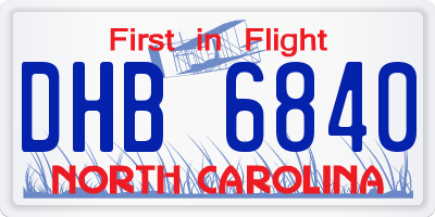 NC license plate DHB6840