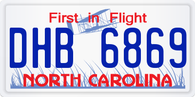 NC license plate DHB6869