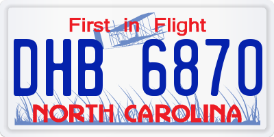 NC license plate DHB6870