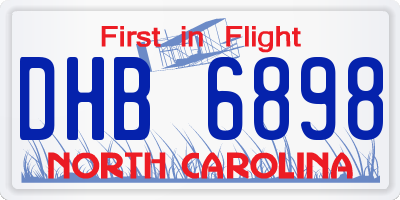 NC license plate DHB6898