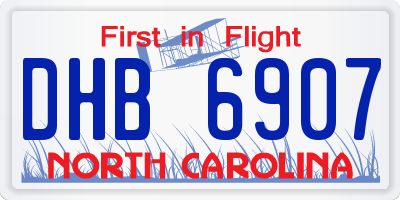 NC license plate DHB6907