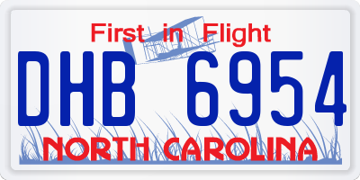 NC license plate DHB6954