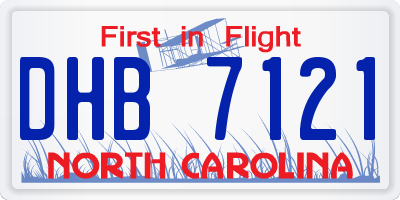 NC license plate DHB7121