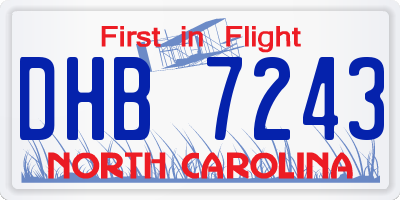 NC license plate DHB7243