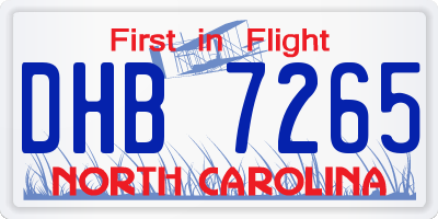 NC license plate DHB7265