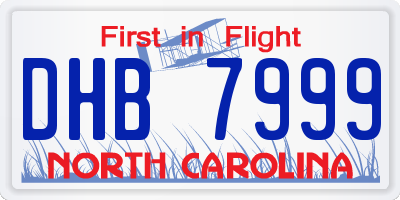 NC license plate DHB7999