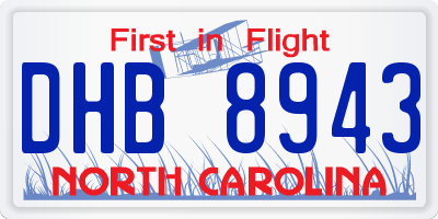 NC license plate DHB8943