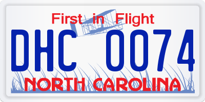 NC license plate DHC0074