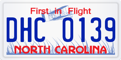 NC license plate DHC0139