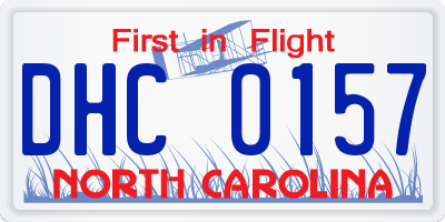 NC license plate DHC0157