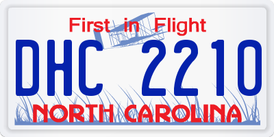 NC license plate DHC2210