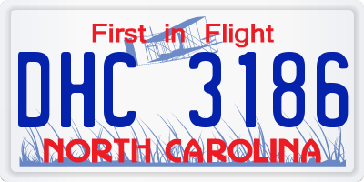 NC license plate DHC3186