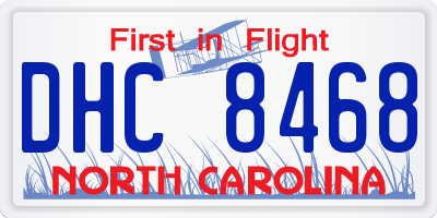 NC license plate DHC8468